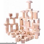 Oojami Wooden Building Blocks Set 120 Blocks in 6 Shapes w  a Carrying Storage Bag Natural  B07G4L8VSW